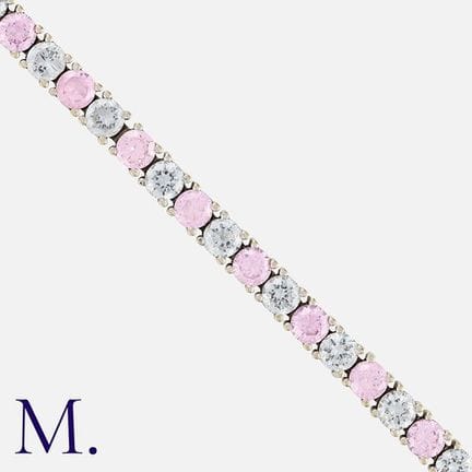 Bracelet en pierres précieuses en or blanc 9 carat