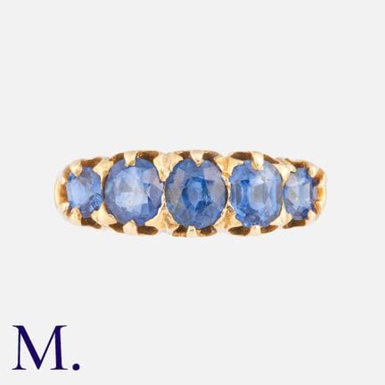 Bague « Sapphire Five Stone » en or jaune 18 carat
