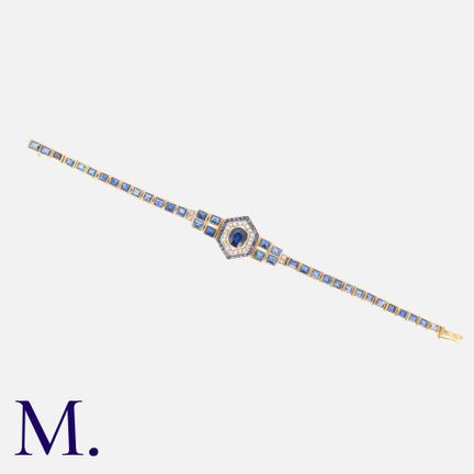 Bracelet Art déco français en or jaune 18 carats, 