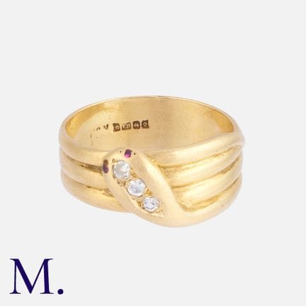 Bague « Diamond Snake » en or jaune 18 carats, rep