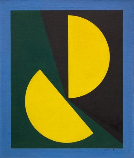 Denis Juneau, Dos semicírculos amarillos, 1958, Ól