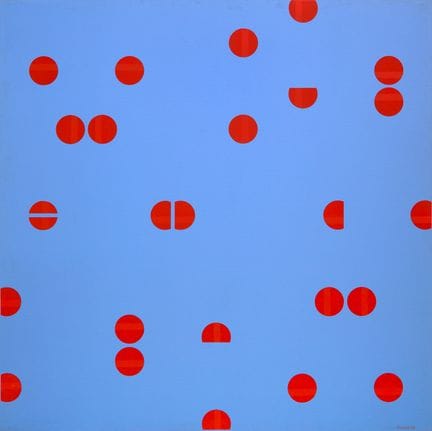 Denis Juneau, «Éclats rouges», 1968, acrílico sobr