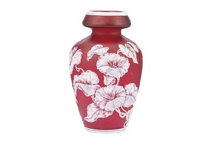 VASO IN VETRO CAMEO INGLESE, H 23 cm, vetro cameo,