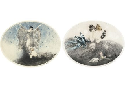 路易·伊卡特（2幅一套）， 各类版画，蚀刻-水彩蚀刻技法，两幅均有签名，《小蝴蝶》/SCHIFFER