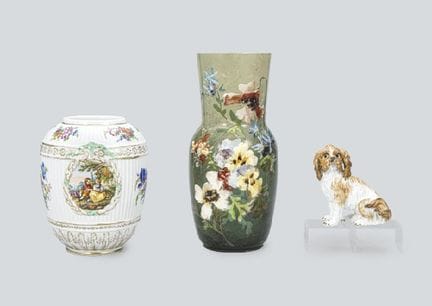 K.P.M. (lot de 3), porcelaines diverses, KPM : vas
