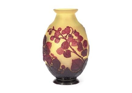 GALLE, Vaso con motivo a lamponi, 1918-1931, H 25 