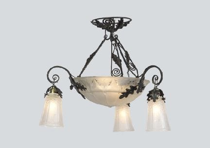 MULLER, Deckenleuchte im Art-déco-Stil, L 60 cm, m