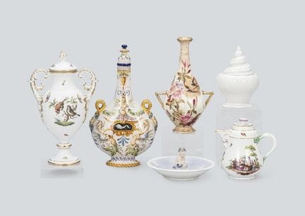 HEREND (lot de 6), divers articles de table, HEREN