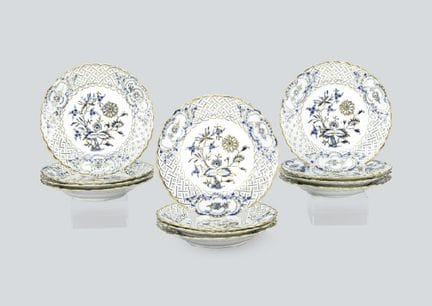 MEISSEN (service de 12 pièces), assiette ajourée «