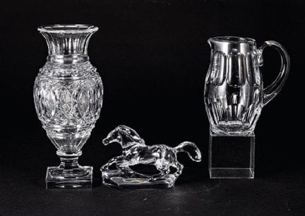 BACCARAT (3-teiliges Set), verschiedene Glaswaren,