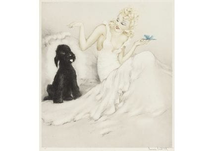 路易·伊卡特（Louis ICART），《晨间的一杯》，SCHIFFER 483，1940年，蚀刻-