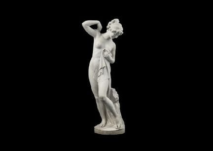 Guglielmo PUGI, Badende Frau, Marmor, H 130 cm, an