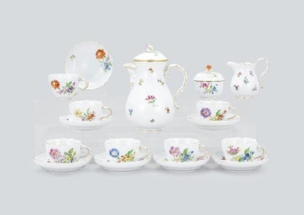MEISSEN (17-teiliges Set), Kaffeeservice, Kanne/H 