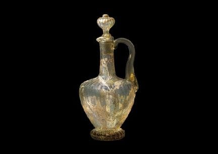 GALLE, Decanter con motivo a orchidea, H 29 cm, de