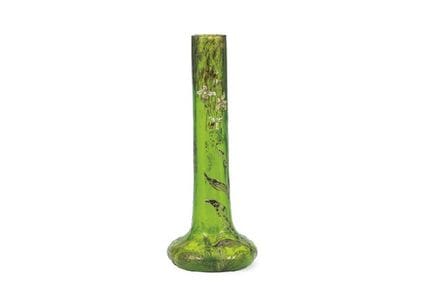 GALLE, Vaso con motivo a orchidea, H 38,4 cm, sali