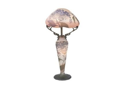 GALLE, Lampada con motivo a ortensia, H59xD28 cm, 