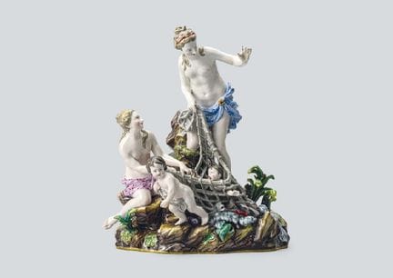 MEISSEN, „Captured Triton“, vor 1924, Figur, H 31,