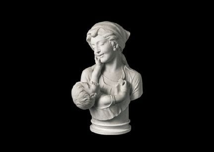 Franco CERVIETTI, Statue „Mutter und Kind“, Marmor