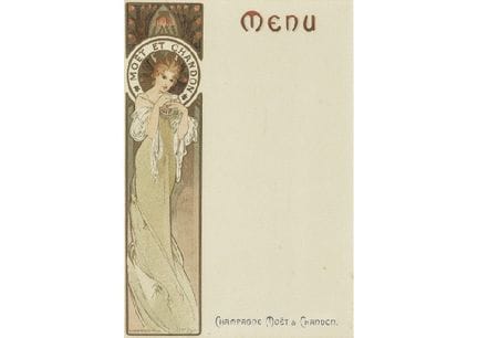 阿尔丰斯·穆夏（Alphonse MUCHA），《酩悦香槟（Moet et Chandon）菜单》，