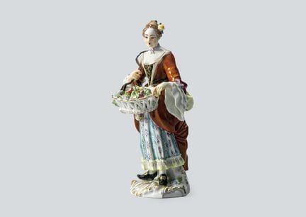 MEISSEN, Blumenverkäuferin (Cris de Paris), Figur,