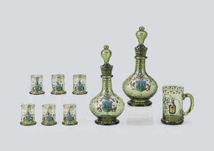 BOHEMIA (9-teiliges Set), Likörset, 2 Karaffen (H 