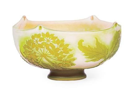 GALLE, Schale mit Umbell-Motiv, H 11 × D 20 cm, Ka