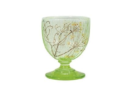 GALLE, Glas mit Blumenmotiv, H 5,4 cm, Uranglas, e