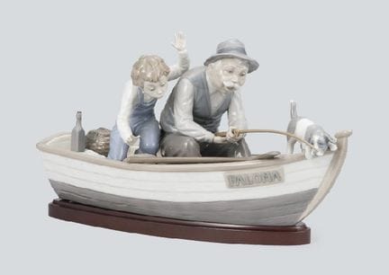 LLADRO, « À la pêche avec grand-père », figurine, 