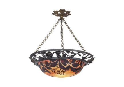 DAUM FRERES, Lampada da soffitto con motivo a noci