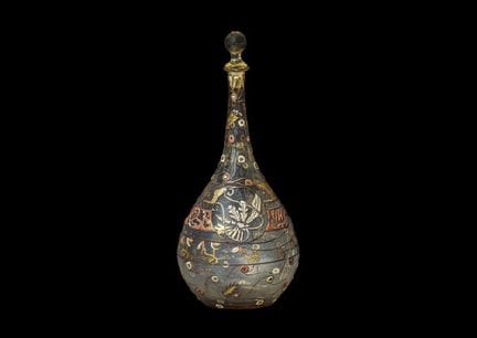 GALLE, Decanter con motivo a insetto, 1890 circa, 