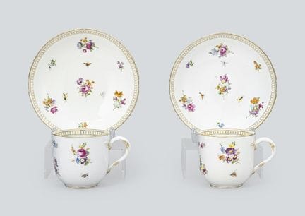 MEISSEN (lot de 2), tasse et soucoupe, diamètre de