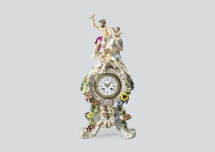 MEISSEN, Kaminuhr „Allegorie der Zeit“, vor 1924, 