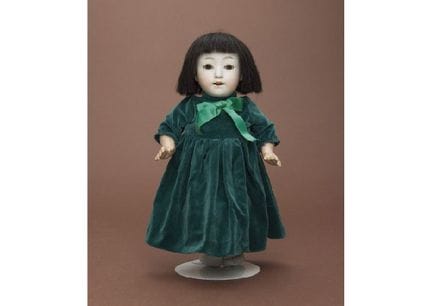 , MORIMURA-Puppe, H 33 cm, Biskuitporzellan-Kopf (
