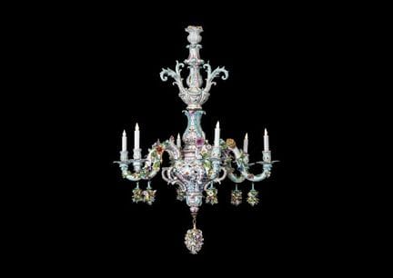 MEISSEN, Kerzenleuchter, H 86 × T 66 cm, an einer 