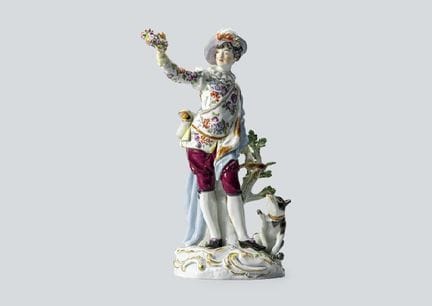 MEISSEN, männlicher Schäfer, Figur, H 25 cm, Model