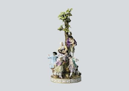 MEISSEN, Dorffest, vor 1924, Figur, H 48,4 cm, Mod