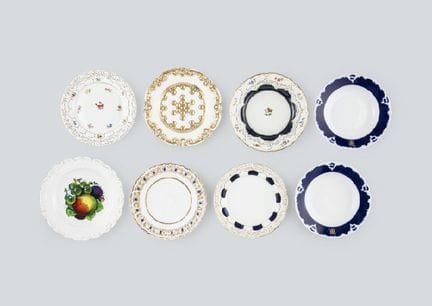 MEISSEN (service de 8), assiettes diverses, 6 assi