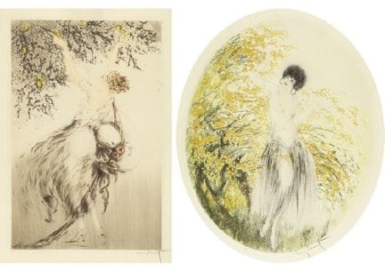 路易·伊卡特（2幅一套）， 各类版画，蚀刻-水彩版画，两幅均有签名，《柠檬树》/SCHIFFER 1