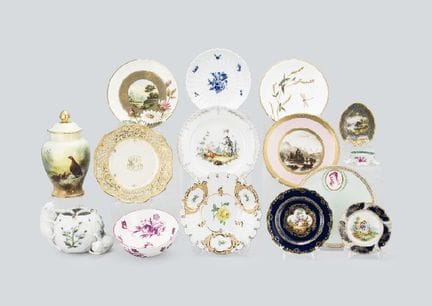 MEISSEN (service de 15 pièces), porcelaines divers