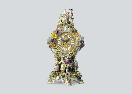 MEISSEN, Kaminuhr, vor 1924, H 61 cm, Modell Nr. 1