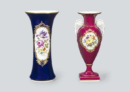 MEISSEN (2er-Set), Vasen, H 25,7・H 25,2 cm, jeweil