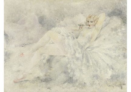 路易·伊卡特（Louis ICART），《休憩中的舞者》，布面油画，97.5×130.5厘米（F60