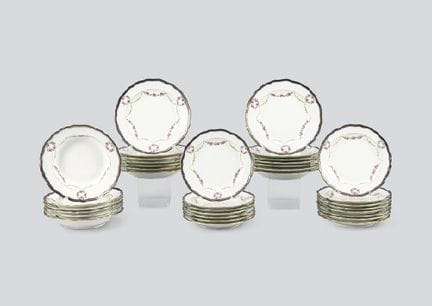 MEISSEN (35-teiliges Set), verschiedene Kobalt-Tel