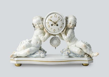 MEISSEN, Uhr, H 37 × B 60 × T 23,5 cm, Modell-Nr. 