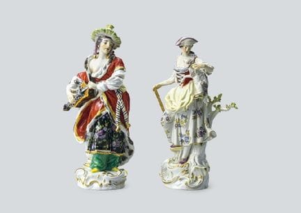 MEISSEN (2er-Set), verschiedene Figuren: Frau in M