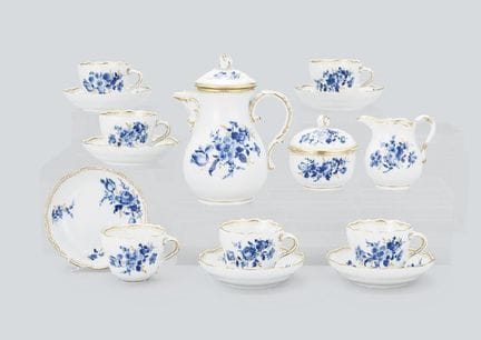 MEISSEN (15-teiliges Set), Mokka-Set, Kanne/H 16,4