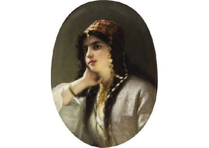 K.P.M., Porzellanplakette „Odaliske“, 23 × 16,8 cm