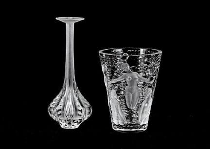 LALIQUE (Co.) (2er-Set), verschiedene Vasen, H 33,