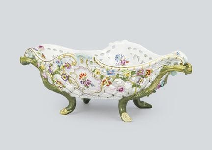MEISSEN, durchbrochener Applikationskorb, vor 1924
