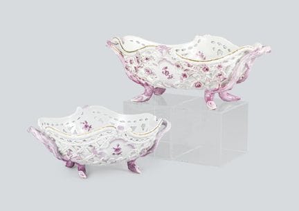 MEISSEN (2er-Set), Applikation aus verschiedenen d